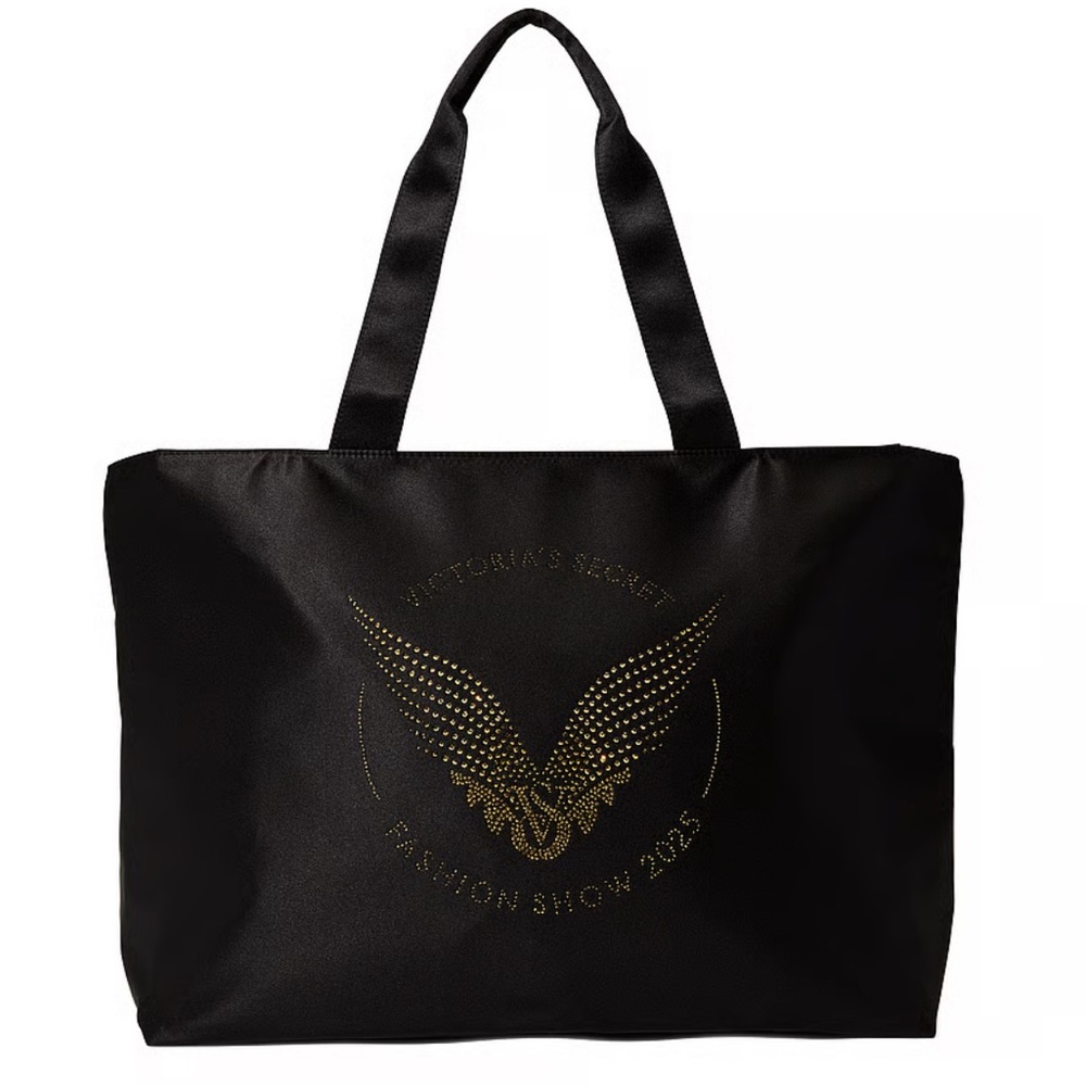 Victorias Secret Fashion Show 2025 Black Tote Gold Jewel Detail